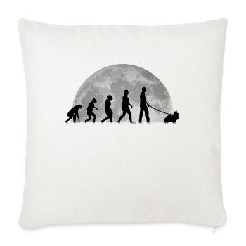 Sheltie Evolution Lune Shetland Berger - Housse de coussin décorative 45 x 45 cm - blanc nature - Devant