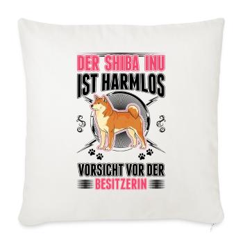 Shiba Inu Besitzerin - Sofakissenbezug 45 x 45 cm - Naturweiß  - Vorne
