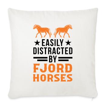 Facilement distrait par Fjord Horses Fjord Horse - Housse de coussin décorative 45 x 45 cm - blanc nature - Devant