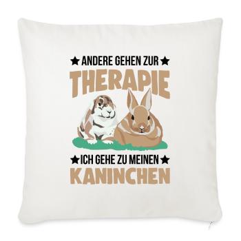 Kaninchen Therapie Häschen Hase Kaninchen - Sofakissenbezug 45 x 45 cm - Naturweiß  - Vorne
