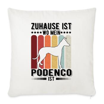Zuhause ist wo mein Podenco ist Ibizan Hound - Sofakissenbezug 45 x 45 cm - Naturweiß  - Vorne