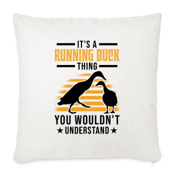 Running Duck chose Running Bottle Duck - Housse de coussin décorative 45 x 45 cm - blanc nature - Devant