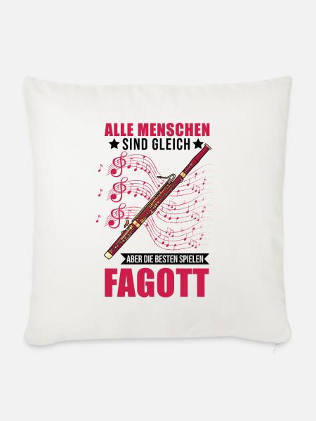 Fagott Fagottist Fagottspieler - Sofakissenbezug 45 x 45 cm - Naturweiß 