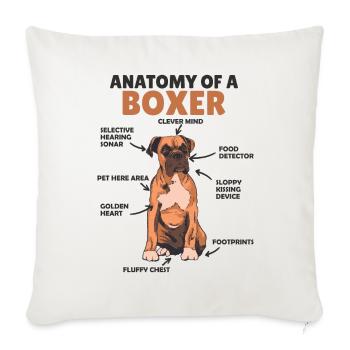 Anatomie d’un boxeur mignon chiot chien - Housse de coussin décorative 45 x 45 cm - blanc nature - Devant