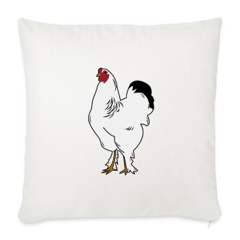 Brahma Hahn Hühner Lustig Landwirt Huhn - Sofakissenbezug 45 x 45 cm - Naturweiß  - Vorne