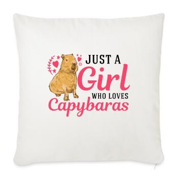 Just a girl who loves capybaras capybara - Sofa pillowcase 17,3'' x 17,3'' (45 x 45 cm) - natural white - Front