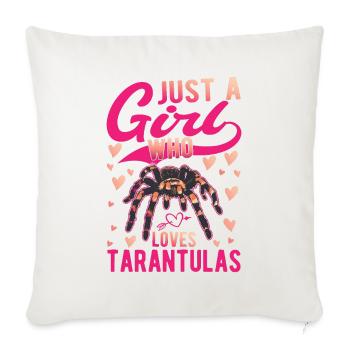 Juste une fille qui aime tarentules tarentule - Housse de coussin décorative 45 x 45 cm - blanc nature - Devant