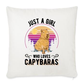 Just a girl who loves capybaras capybara - Sofa pillowcase 17,3'' x 17,3'' (45 x 45 cm) - natural white - Front