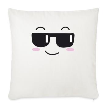 Sunglasses laugh face - Sofa pillowcase 17,3'' x 17,3'' (45 x 45 cm) - natural white - Front