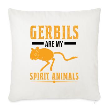 Gerbils are my spirit animals Rennratte Rennmaus - Sofakissenbezug 45 x 45 cm - Naturweiß  - Vorne