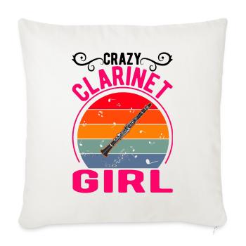 Crazy Clarinet Girl Clarinettiste Clarinettiste - Housse de coussin décorative 45 x 45 cm - blanc nature - Devant