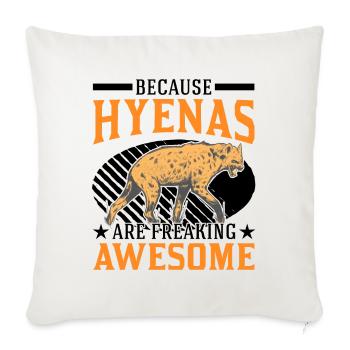 J’aime vraiment hyènes, ok Earth Wolf Hyena - Housse de coussin décorative 45 x 45 cm - blanc nature - Devant