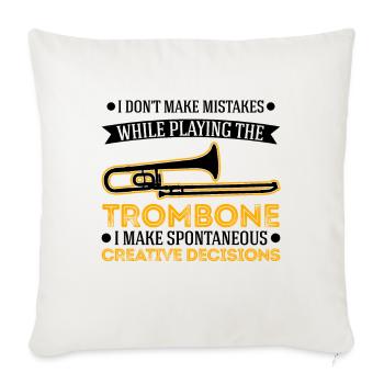 Trombone Trombone Trombone Joueur Tromboniste - Housse de coussin décorative 45 x 45 cm - blanc nature - Devant