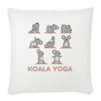 Koala Yoga doux koalas font du sport sur tapis de yoga - Housse de coussin décorative 45 x 45 cm - blanc nature - Devant
