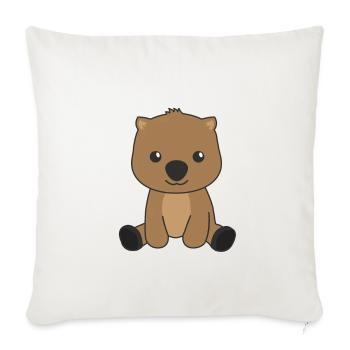 Wombat cute animals for kids funny wombats - Sofa pillowcase 17,3'' x 17,3'' (45 x 45 cm) - natural white - Front