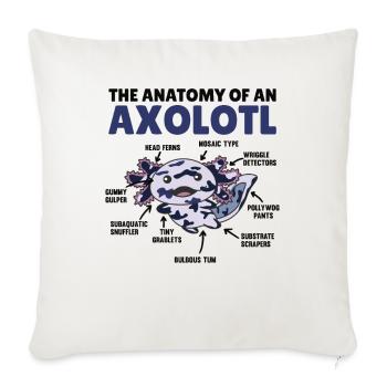 Mosaïque Axolotl Explication Anatomie d’un Axolotl - Housse de coussin décorative 45 x 45 cm - blanc nature - Devant