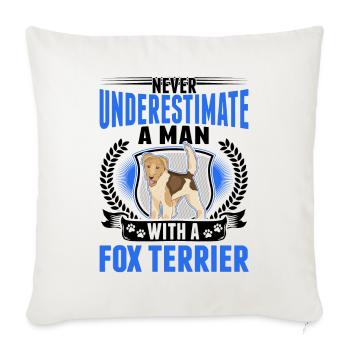 Foxterrier Besitzer Fox Terrier - Sofakissenbezug 45 x 45 cm - Naturweiß  - Vorne