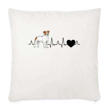 Jack Russell Terrier Heartbeat Parson Russell - Sofa pillowcase 17,3'' x 17,3'' (45 x 45 cm) - natural white - Front