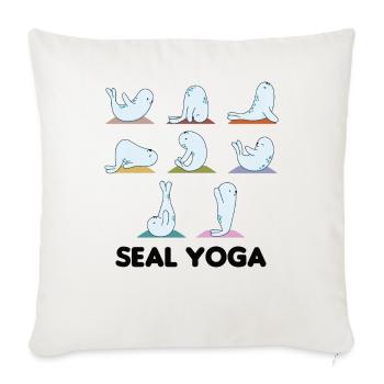 Seals Yoga Sweet Seals Tapis de yoga Sport - Housse de coussin décorative 45 x 45 cm - blanc nature - Devant
