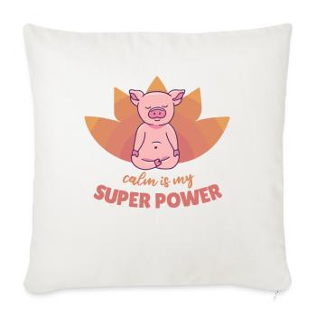 Pig Yoga cochons doux calme est mon super pouvoir - Housse de coussin décorative 45 x 45 cm - blanc nature - Devant