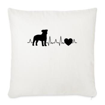 Jack Russell Terrier Heartbeat Parson Russell - Sofa pillowcase 17,3'' x 17,3'' (45 x 45 cm) - natural white - Front