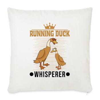 Running Duck Whisperer Laufente - Housse de coussin décorative 45 x 45 cm - blanc nature - Devant