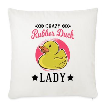 Crazy Rubber Duck Lady Gummiente - Sofa pillowcase 17,3'' x 17,3'' (45 x 45 cm) - natural white - Front