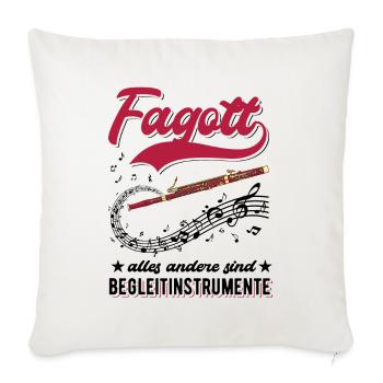 Fagott Alles andere sind Begleitinstrumente - Sofakissenbezug 45 x 45 cm - Naturweiß  - Vorne