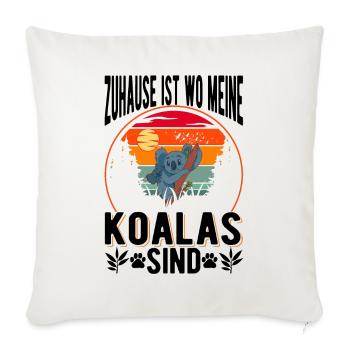 Zuhause ist wo meine Koalas sind - Sofakissenbezug 45 x 45 cm - Naturweiß  - Vorne