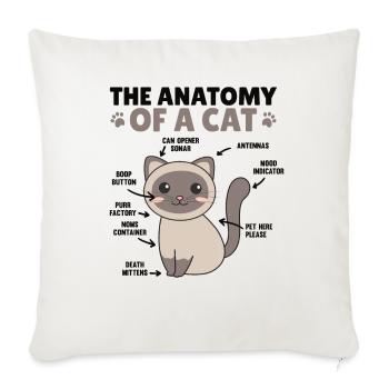 the anatomy of a cat explanation of a cat - Sofa pillowcase 17,3'' x 17,3'' (45 x 45 cm) - natural white - Front
