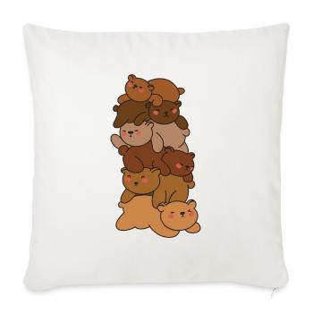 Bears Stack Cute Bear Anime Bears - Sofa pillowcase 17,3'' x 17,3'' (45 x 45 cm) - natural white - Front