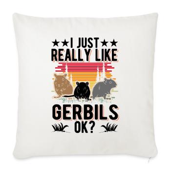 J’aime vraiment gerbilles, d’accord? Gerbille - Housse de coussin décorative 45 x 45 cm - blanc nature - Devant