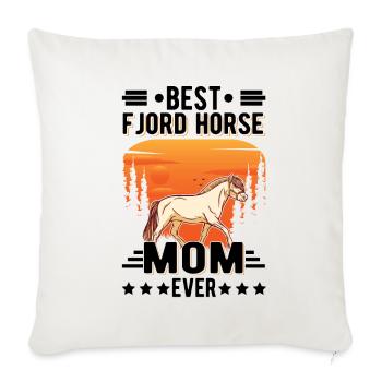 Meilleure maman de cheval de fjord jamais Fjordpferd - Housse de coussin décorative 45 x 45 cm - blanc nature - Devant