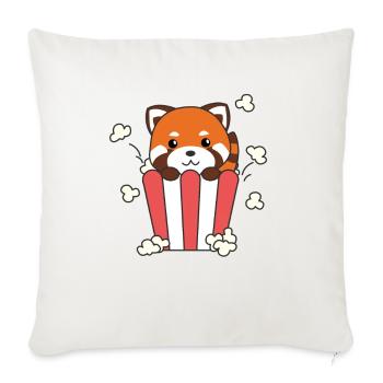 Roter Panda Popcorn Time lustiges Wortspiel - Sofakissenbezug 45 x 45 cm - Naturweiß  - Vorne
