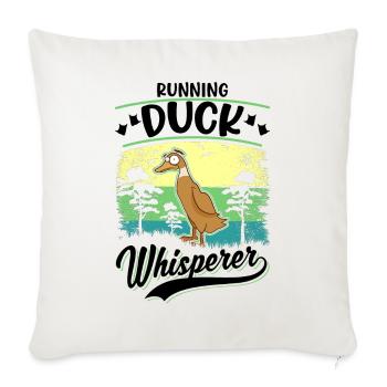 Running Duck Whisperer Laufente - Housse de coussin décorative 45 x 45 cm - blanc nature - Devant