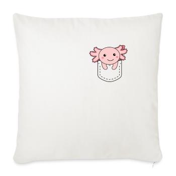 Axolotl in pocket sweet axolotls in chest pocket - Sofa pillowcase 17,3'' x 17,3'' (45 x 45 cm) - natural white - Front