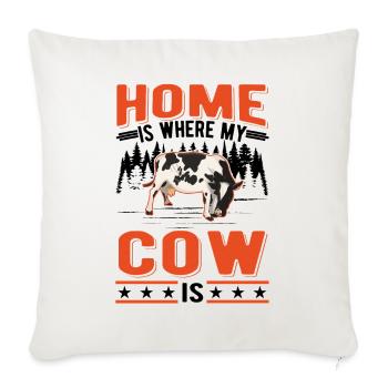 Home is where my Cow is Cow Cattle Breeder - Sofa pillowcase 17,3'' x 17,3'' (45 x 45 cm) - natural white - Front