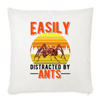 Easily distracted by Ants Anthill Ants - Sofa pillowcase 17,3'' x 17,3'' (45 x 45 cm) - natural white - Front
