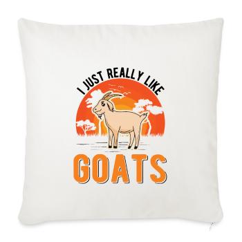 J’aime vraiment Goats Goat Host Goat - Housse de coussin décorative 45 x 45 cm - blanc nature - Devant