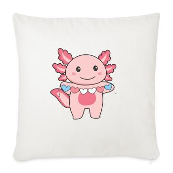 Transgender Flag Transgender Pride LGBTQ Axolotl - Sofa pillowcase 17,3'' x 17,3'' (45 x 45 cm) - natural white - Front