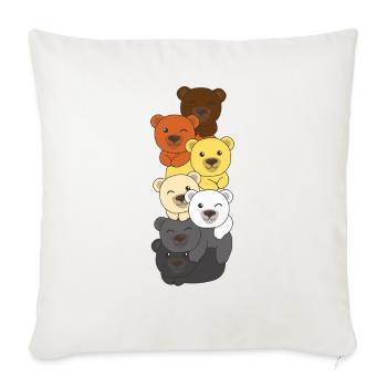 Bear Brotherhood Flag Pride LGBTQ Bear Bunch - Housse de coussin décorative 45 x 45 cm - blanc nature - Devant