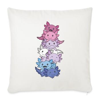 Bigender Flag Bi Pride LGBTQ Axolotl - Housse de coussin décorative 45 x 45 cm - blanc nature - Devant