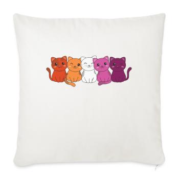 Drapeau lesbien Gay Pride LGBTQ Chats Mignon Chat - Housse de coussin décorative 45 x 45 cm - blanc nature - Devant