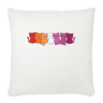 Drapeau lesbien Gay Pride LGBTQ Chats Mignon Chat - Housse de coussin décorative 45 x 45 cm - blanc nature - Devant