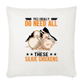 J’ai vraiment besoin de tous ces poulets Silkie - Housse de coussin décorative 45 x 45 cm - blanc nature - Devant
