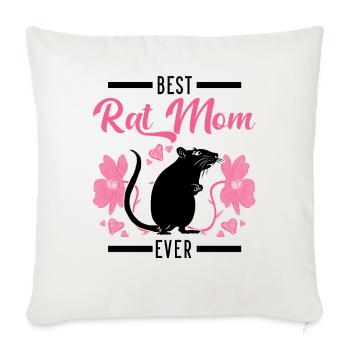 Rats Mama Rat Owner Rats Girl - Sofa pillowcase 17,3'' x 17,3'' (45 x 45 cm) - natural white - Front