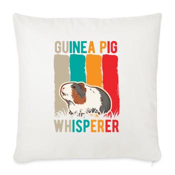 Cochon d’Inde Whisperer Meerschweinchen Flüsterer - Housse de coussin décorative 45 x 45 cm - blanc nature - Devant