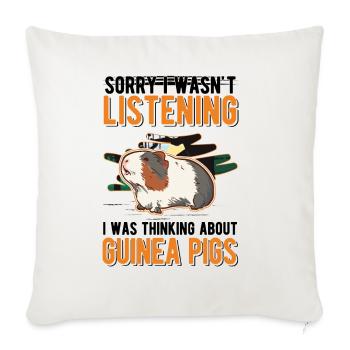 Guinea Pig Gift Guinea Pig - Sofa pillowcase 17,3'' x 17,3'' (45 x 45 cm) - natural white - Front