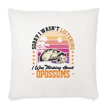 Opossum Gift Possum Pouch Rat - Sofa pillowcase 17,3'' x 17,3'' (45 x 45 cm) - natural white - Front
