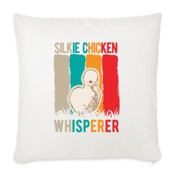 Seidenhuhn Flüsterer Silkie Chicken Whisperer - Housse de coussin décorative 45 x 45 cm - blanc nature - Devant